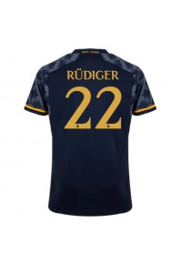 Real Madrid Antonio Rudiger #22 Jalkapallovaatteet Vieraspaita 2023-24 Lyhythihainen